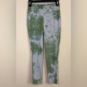 ECHT Arise Comfort High Waisted Tie Dye Leggings Green & Grey Size M